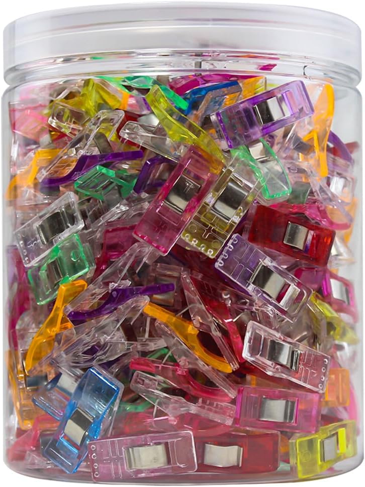 OZXTYO Sewing Clips,200 Pcs,Sewing Clips for Fabric,Fabric Clips for Sewing and Quilting,Quilting Clips for Binding,Sewing Accessories and Supplies(9 Colors) - Image 1